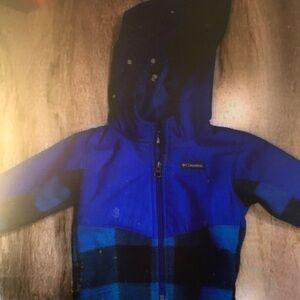 Columbia Blue Plaid Hooded Jacket